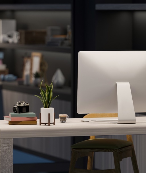 clean modern workspace with desktop computer representing digital workflows and intelligent systems